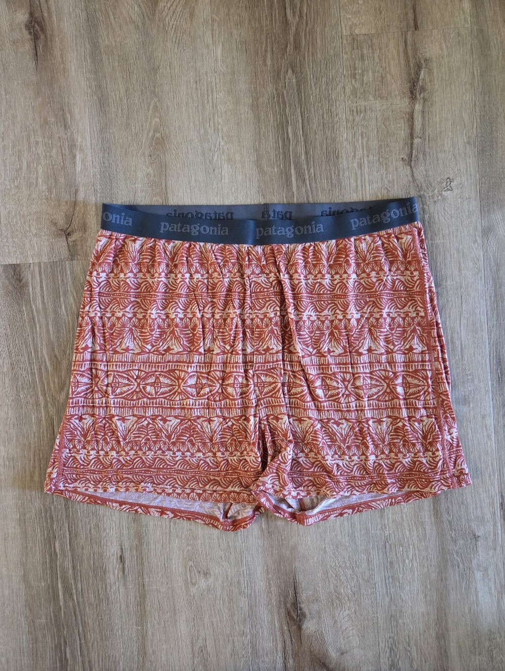 XL Patagonia Men's Orange Geometric Print Essential Boxers Underwear